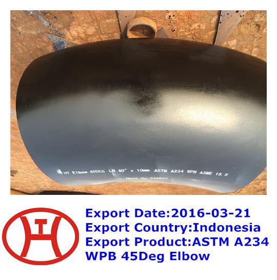 ASTM A 234  WPB  45 Deg Coude